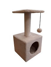 Cat House Когтеточка "Домик с полкой", 65 см, хлопок
